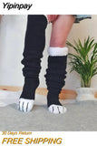 Yipinpay Fashion Women Knee-High Socks Patchwork Animal Paws Casual Cute Cosplay Thick Universal Stockings Hot Sale