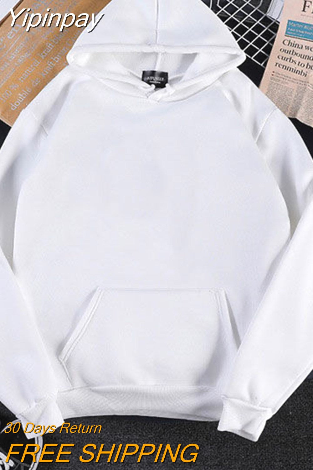 Yipinpay new cute cartoon print hoodie women's Y2K autumn plus velvet thick loose sweatshirt couple casual all-match pullover hoodie