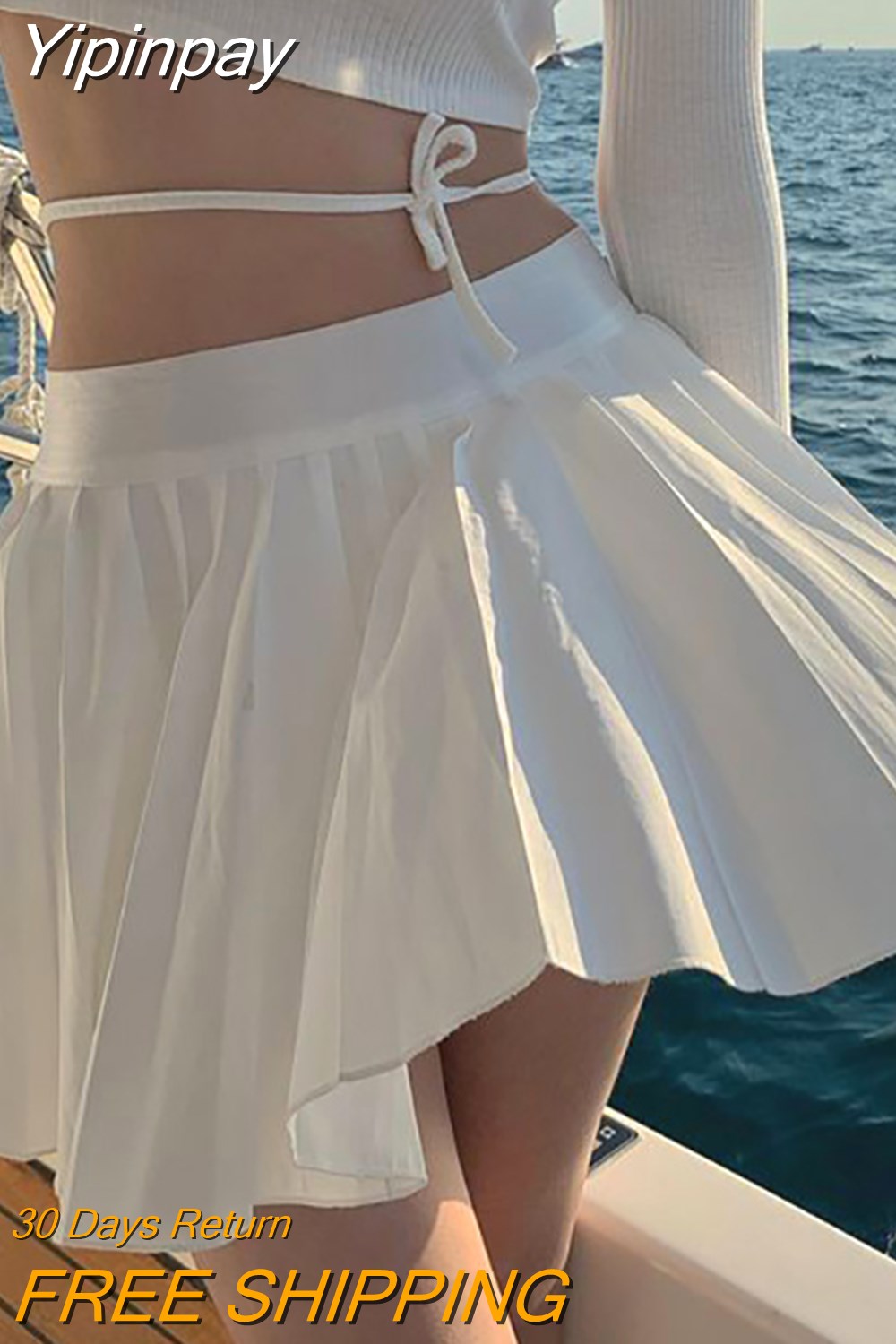 Yipinpay Preppy Mini Pleated Skirt Women White Korean Fashion Sexy Casual High Waist A-line Tennis Skirt for Girls Summer 2023