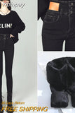 Yipinpay High Waist Thick Thermal Skinny Jeans Women High Elastic Slim Pencil Pants