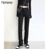 Yipinpay High Waist Mom Jeans Stretch Straight Vintage Casual Women Jeans Pants