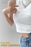 Yipinpay Sporty Tank Top Feminine Spring Summer Fashion Slim Sleeveless Cropped Tops Solid Corsets for Women 4 Colors