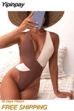 Yipinpay Up Women One Piece Swimsuit 2023 Sexy Female Swimwear Swimming Suit High Waist Monokini Bathing Suit Beachwear Swimsuit