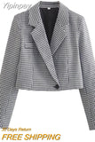 Yipinpay Fashion Plaid Skirt Set Mini Skirt + Women's Blazers Suits Two Piece Set for Women Chic and Elegant Woman 2 Piece Suits