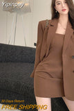 Yipinpay Dress Suits Womens Office Outfits Autumn New Loose Blazers 2 Piece Sets With Straps Mini Dresses Woman