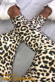 Yipinpay Women Leggings Sexy Skinny Leopard Snakeskin Print Black PU Leather Pencil Pants Fashion Female High Waist Slim Bottoms