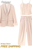 Yipinpay Feather Pink Blazer Women Button Elegant Woman Blazer Sets Fashion Long Sleeve Women's Jacket Spring 2023 New In Outerwears