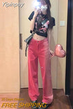 Yipinpay Streetwear Denim Bagge Mom Jeans High Waist Fashion Jeans Woman Girls Wide Leg Pants Trousers Female Jean Femme