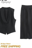 Yipinpay Black Long Skirt Women High Waist Midi Skirts Womens 2023 Pockets Winter Skirt Woman Fashion Elegant Women's Skirts Sets