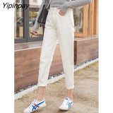 Yipinpay Jean Femme Taille Haute Casual Loose White Jeans Women 2023 Spring Basic Boyfriend Vintage Denim Woman Jeans