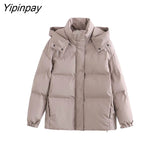 Yipinpay Women's Winter Oversized Jacket 2023 Down Cotton Padded Coat Female Loose Casual Overcoat Female Fashion Hooded Short Parka