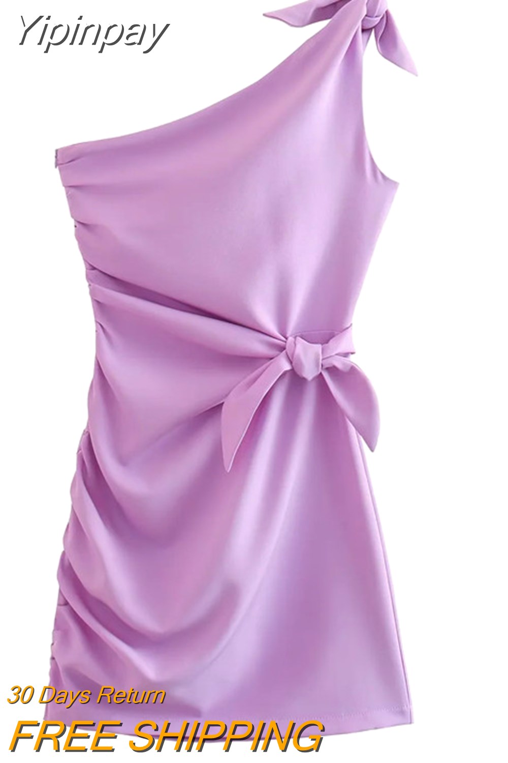 Yipinpay 2023 Woman Asymmetric Short Dresses For Women Knot Mini Summer Dress Woman Draped Sexy Dress Off Shoulder Party Dresses