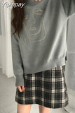Yipinpay Embroidered Sweater Woman High Collar Long Sleeve Knit Wool Pullover Spring and Autumn 2023