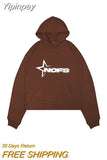 Yipinpay Graphic Hoodies Women Men Hip Hop Casual Loose Hood Shirt Harajuku Streetwear Punk Long Sleeve Pullover Y2K Sweatshirts