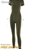 Yipinpay Sculpting Playsuit Women Sexy Short Sleeve Waist Corset Rompers Jumpsuits Femme Summer Zip Body-Shaping One Piece Outfits