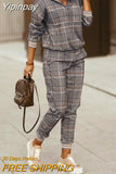 Yipinpay Print Zip Front Hoodie& Pants Set two piece sets womens outifits autumn spring women 2023 new suit female clothing outfits 911