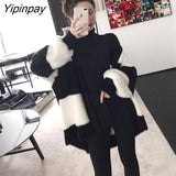 Yipinpay Mink Fur Coat Women 2023 Autumn and Winter New Loose Outerwear Female Jacket