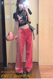 Yipinpay Streetwear Denim Bagge Mom Jeans High Waist Fashion Jeans Woman Girls Wide Leg Pants Trousers Female Jean Femme
