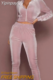 Yipinpay Women Tracksuit Zipper Two Piece Set Hoodies Sweatshirt Pants Casual Loose Velvet Sports Jogging Suit 2023