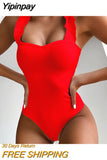 Yipinpay Sexy Women One Piece Swimsuit Swimwear Female Solid Thong Bathing Suit Swimming Suits Monokini Beachwear Swimsuit