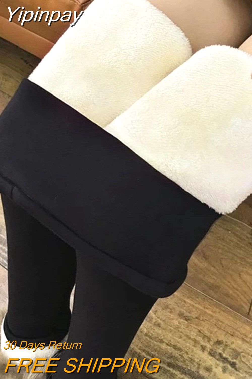 Yipinpay Fleece Lined Leggings Women Velvet Keep Warm Seamless Push Up Leggins Stretchy Tights Comfort Winter Women's Thermal Pants