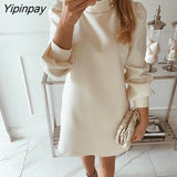 Yipinpay High Neck Mini Dress Women Dress