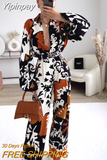 Yipinpay Women Blouse Print Button Up Shirt Woman Puff Long Sleeve Top Female Vintage Baggy Collared Shirt Fashion Streetwear Blouse