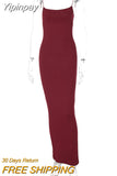 Yipinpay Sexy Spaghetti Strap Long Dress Women Summer Bandage Bodycon Dresses 2023 Female Black Sleeveless Night Party Vestidos