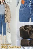Yipinpay High Waist Thick Thermal Skinny Jeans Women High Elastic Slim Pencil Pants