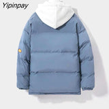 Yipinpay Thicken Women Coats And Jackets Winter Casual Fake Two Piece Cotton Jacket Stitching Hood