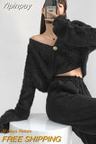 Yipinpay Colors Hotsweet Mohair Crop Cardigan Women New Spring Autumn Slim Single Button Lantern Sleeve Fuzzy Sweater Jackets