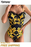 Yipinpay Push Up Swimwear 2023 Sexy Women One-Piece Swimsuit Female Print Thong Brazilian Monokini Bathing Suit Women