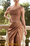 Yipinpay Women Dresses Summer 2023 Pink Party Dress House of Cb Dress Satin Bodyocn Dress Draped Sexy Celebrity Evening Club Dress