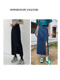 Yipinpay Summer High Waist Skirts Womens Vintage Maxi Jupe Femme Denim Long Jean Skirts For Ladies