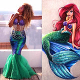 Yipinpay Women Girl Mermaid Halloween Cosplay Costume Fancy Party Tail Maxi Skirt Sparkle Sequins Long Dress Tail Skirt