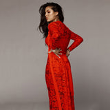 Yipinpay MO Floral Lace Sexy Bodycon Jumpsuit Women Rompers 3 Piece Set Autumn Winter Strap Sashes Long Playsuit Casual Overalls