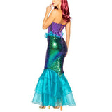 Yipinpay Princess Carnival Halloween Costumes for Women Sequins Fancy Clothing Sexy Ariel Party Deluxe Vestidos Dress 2023