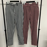 Yipinpay Elastic High Waist Black White Plaid Pencil Pants Women Wild Casual Vintage Pantalones De Mujer Straight Wide Leg Bottom