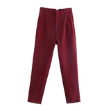 Yipinpay Pants For Women Blue Green High Waist Woman Trousers Fall Fashion Streetwear Office Casual Beige Black Baggy Pants
