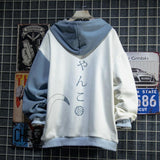 Yipinpay Style Spring Autumn Men hoodie Hooded Cute cat print Patchwork Teen hoodies Fashion anime harajuku male sweatshirt