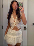 Yipinpay 2 Piece Set Skirt Y2K Women Outfits 2023 Spring Chic Button Turn-down Collar Tops And Mini Skirts Femme Hight Street Suit