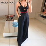 Yipinpay Out Twist Front Wide Leg Jumpsuit Office Lady Casual Look for Women 2023