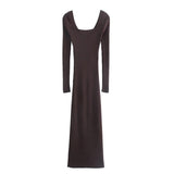 Yipinpay 2023 Cut Out Knitted Dress Woman Midi Sweater Dress Women Tight Long Dresses Autumn Winter 2023 Slit Elegant Dresses