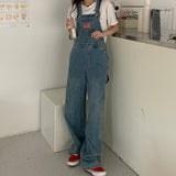 Yipinpay Denim Jumpsuits Women Autumn New Style Loose Jean Overalls Korean Baggy Wide Leg Rompers Woman