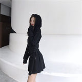 Yipinpay Spring Autumn Women dress Korean style slim high waist Hooded streetwear Corset Lace up Sports dress female dresses