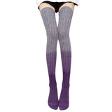 Yipinpay Women Lolita Long Socks Female Lingerie Knitted Patchwork Thigh High Socks Sexy Compression Stockings for Women Fall Winter 2023