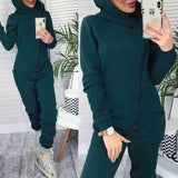 Yipinpay Spring Fashion Ladies Clothes Women's Jumpsuit Fleece Zipper Pocket Long Sleeve Hooded Rompers Solid Warm Romper For Women