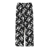 Yipinpay Womens Fuzzy Pajama Pants Sleepwear Skull Print Elastic Waist Long Pants Thickened Nightwear Halloween Lounge Bottoms