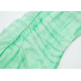 Yipinpay 2023 Woman Green Tulle Midi Dress Woman Tie Dye Bodycon Long Dress Women Ruched Summer Elegant Party Dresses For Women