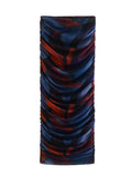 Yipinpay Ruched Tulle Skirt Woman Print High Waist Long Skirts Sets Bodycon Mesh Skirt Women 2023 Streetwear Autumn Tight Skirt